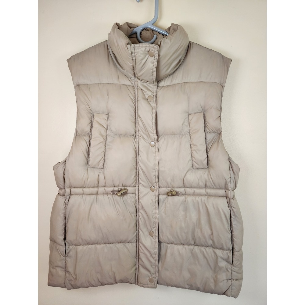 Love Tree Camel Brown Cinch Waist Puffer Vest - Medium Gorpcore